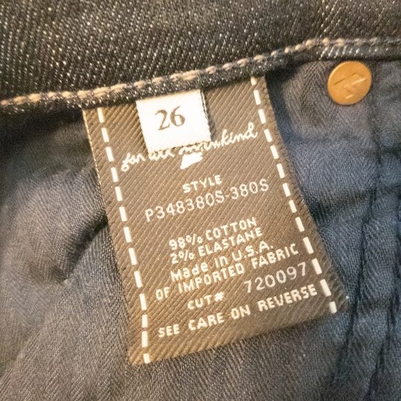 Crop Dojo 7 for all mankind jeans in sz 26 - Picture 5 of 5